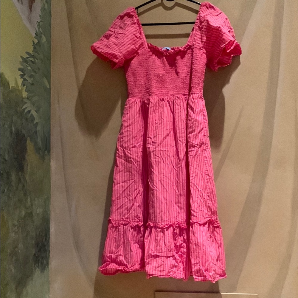 Draper James Pink Ruffled Tiered Maxi Dress